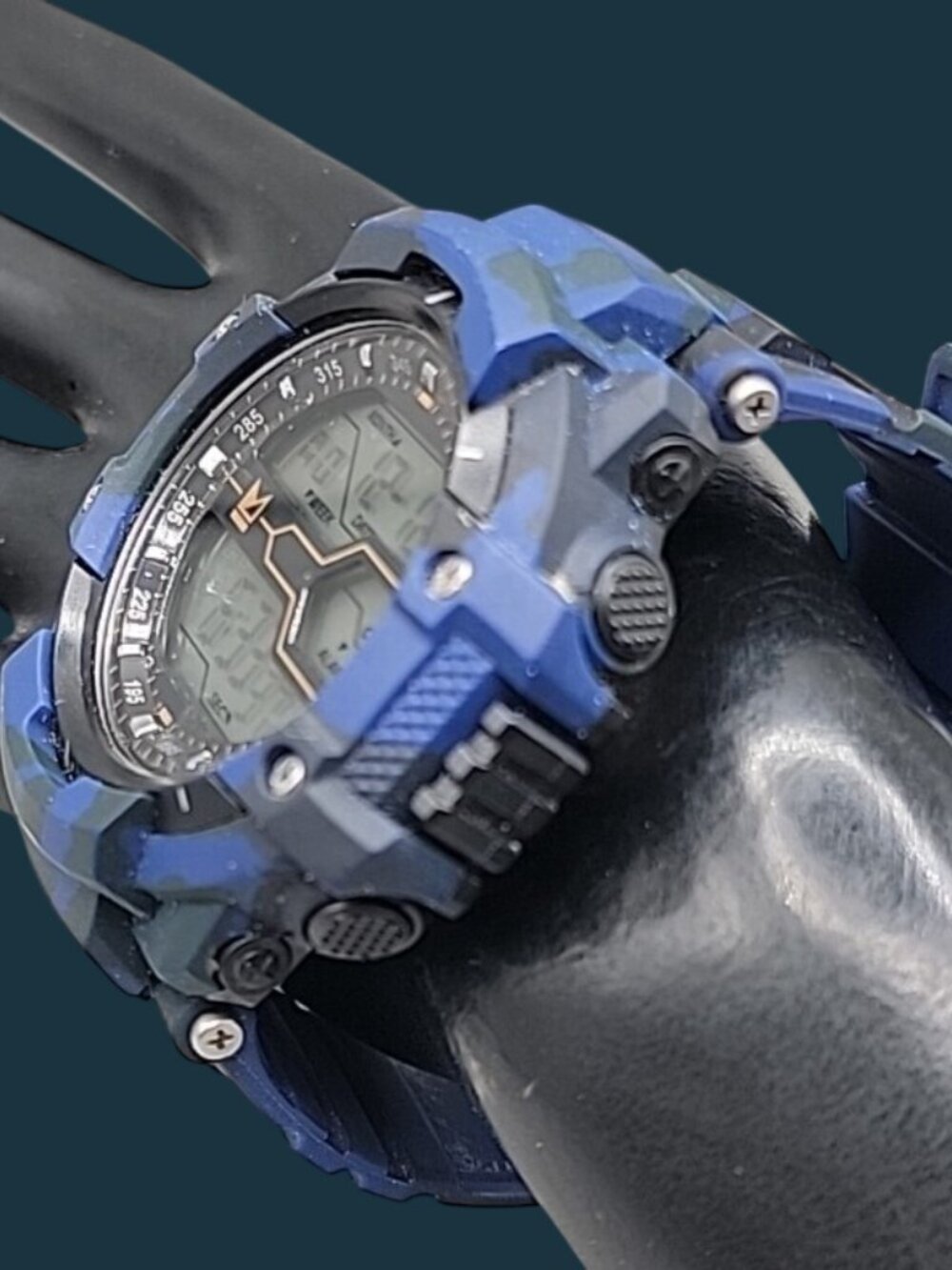 Primark Mens Digital Watch 9" Blue Silicone Band 54mm Multifunction Dial - Picture 3 of 12